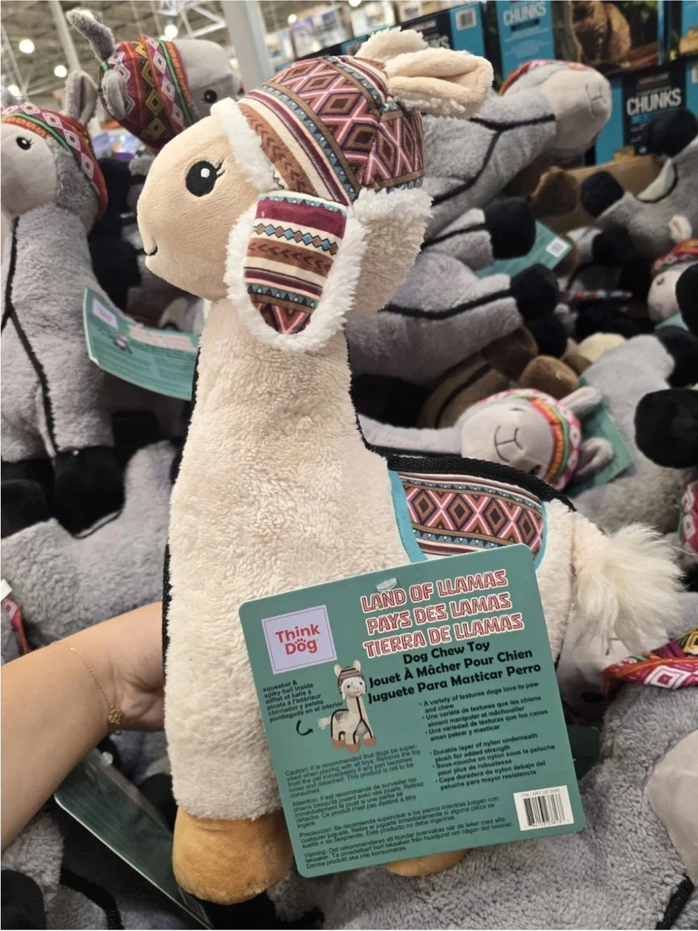 Think Dog Land Of Llamas 19” Plush Squeaky  Toy Pets Dog Chew Toy NEW WITH TAGS